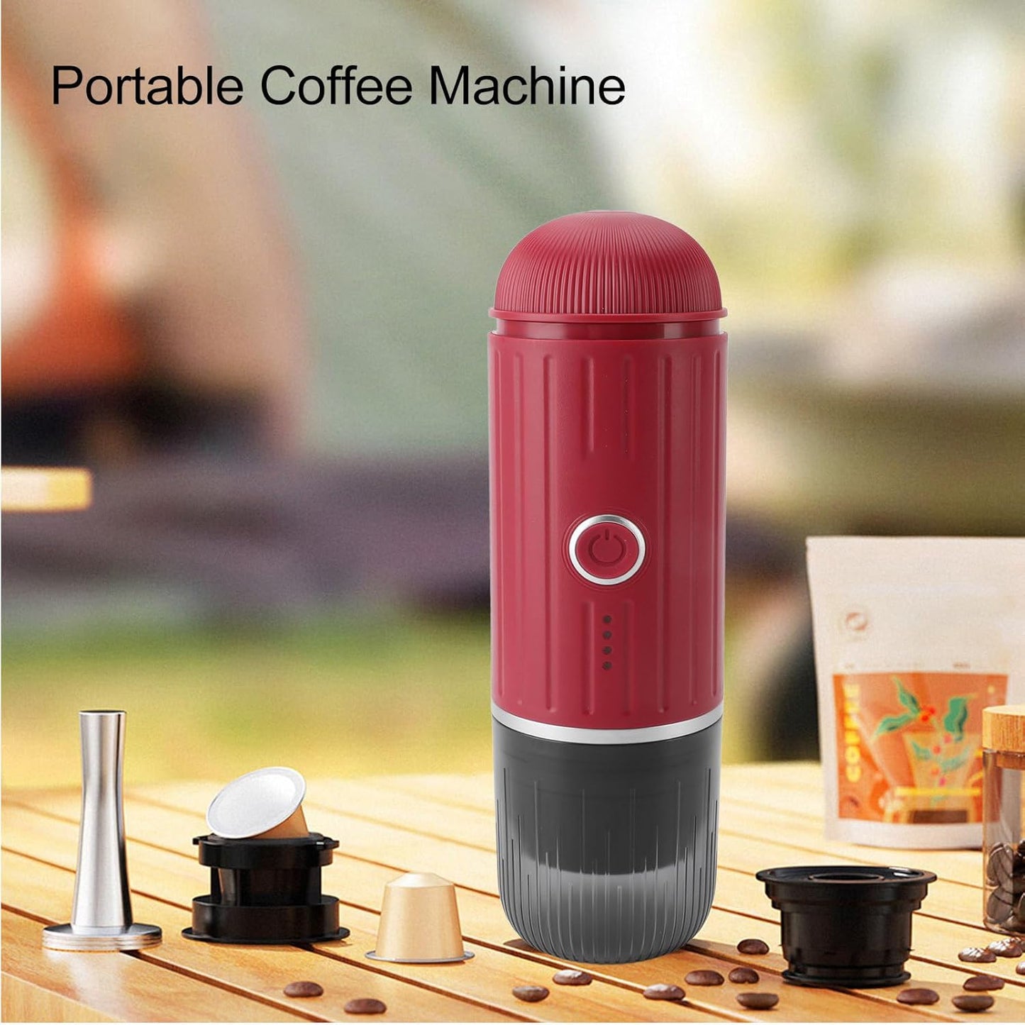 Norvo | Selvmålt bærbar elektrisk espressomaskin med USB-C-lader – Kompatibel med malt kaffe & Nespresso-kapsler