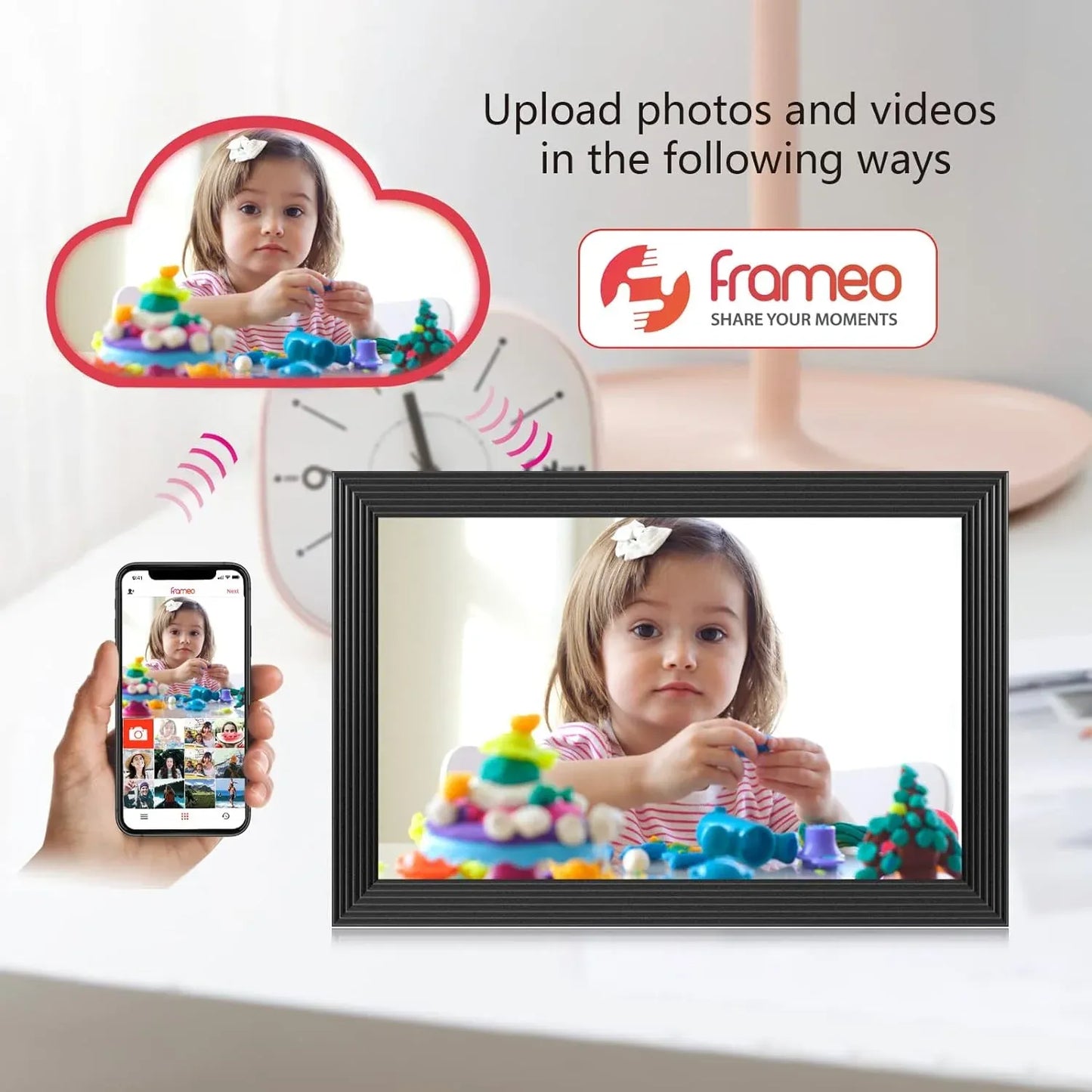 Norvo | Bilderamme - 10.1 Tommers Display Med Stilig Tre Design