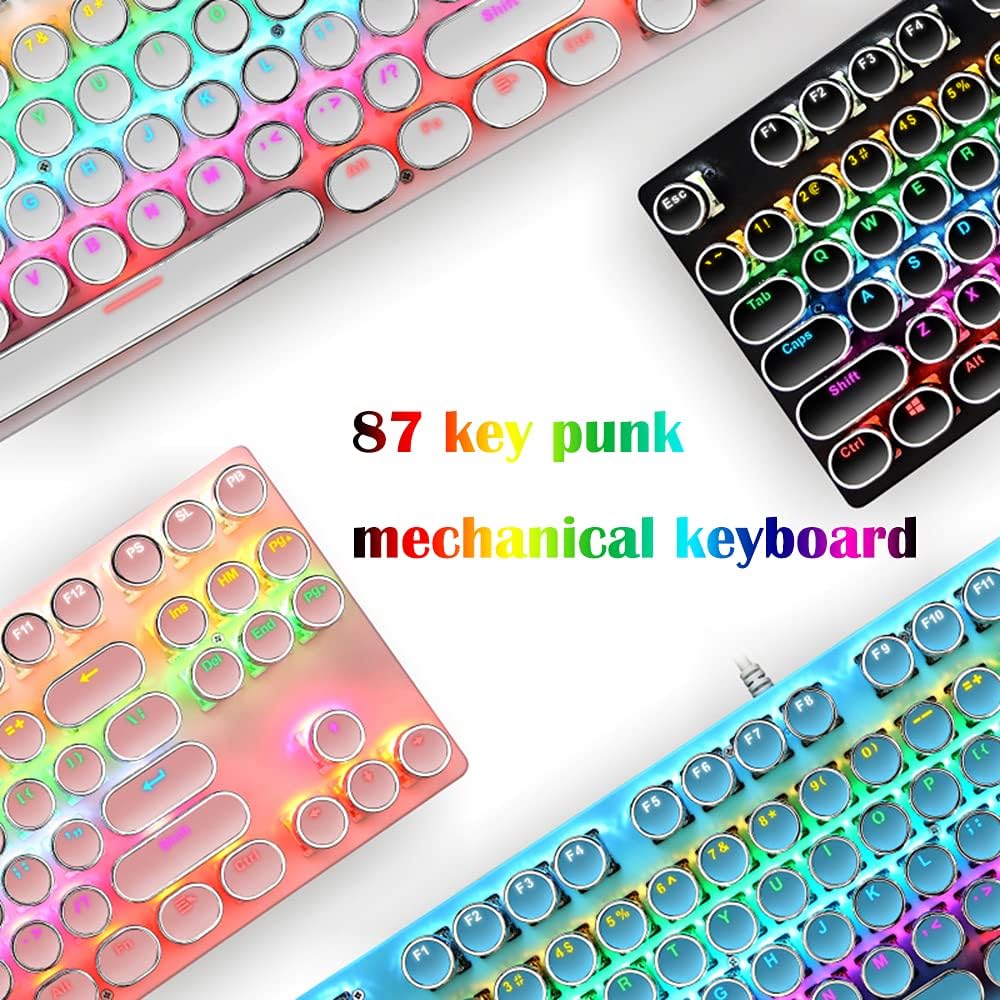 Norvo | 87-Tast Mekanisk Gaming Tastatur RGB Bakgrunnsbelyst Blå Bryter