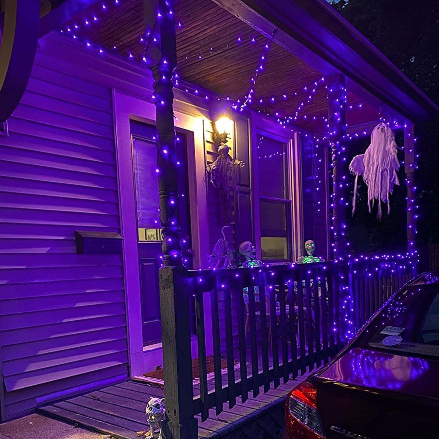 Norvo | Qitong 2 Pakke Lilla Solcelle Julelys, 66Ft 200 Led Vanntette Fe-lys, 8 Moduser
