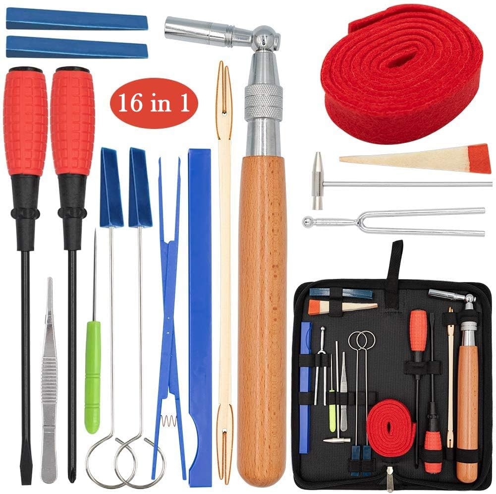 Norvo | Profesjonell 16-delt piano tuning sett med oppbevaringsboks – Arvena