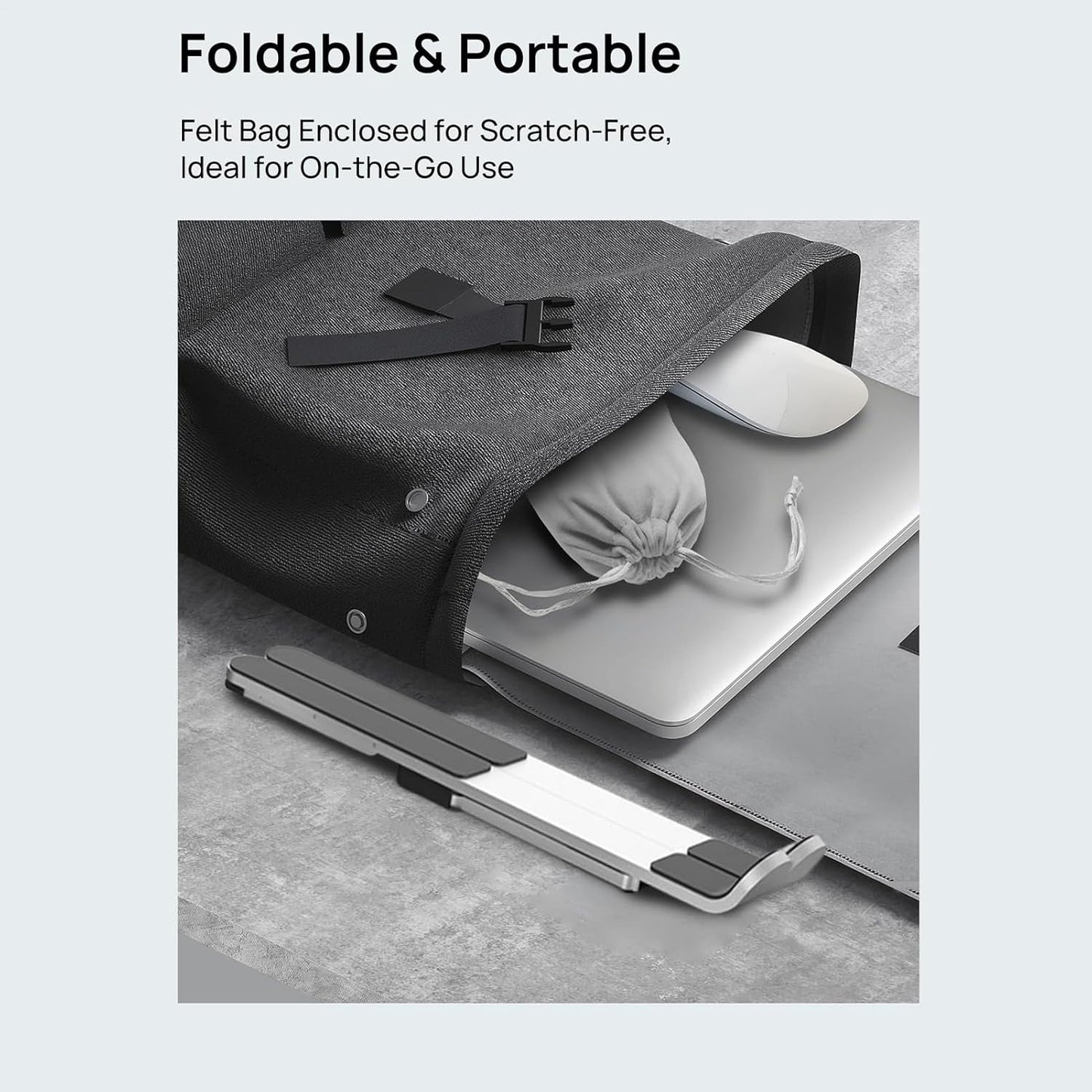 Norvo | Justerbart Laptop Stativ – Sammenleggbar Kjølevifte for kontor og reise – Orvane