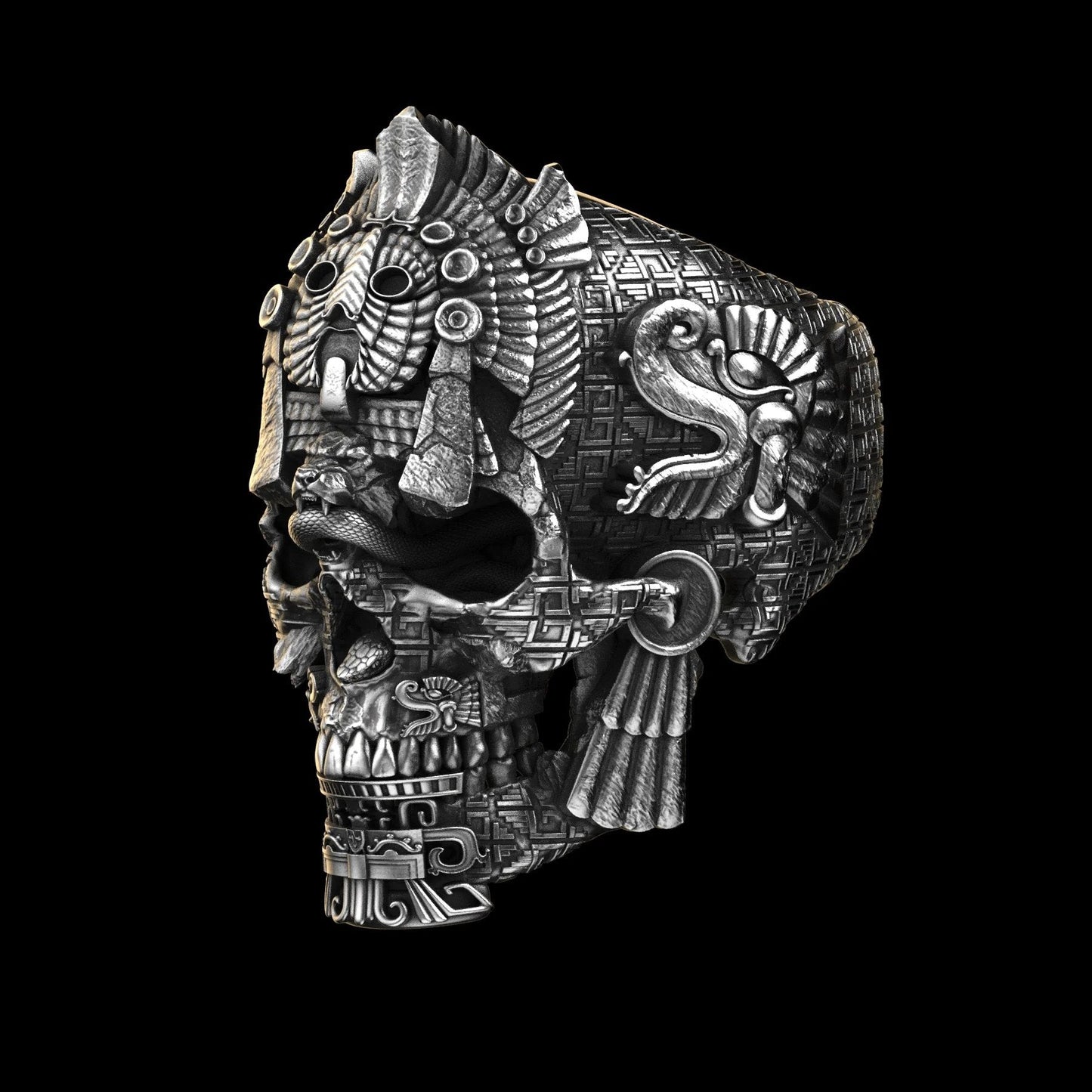 Norvo | Sølv svart skull ring