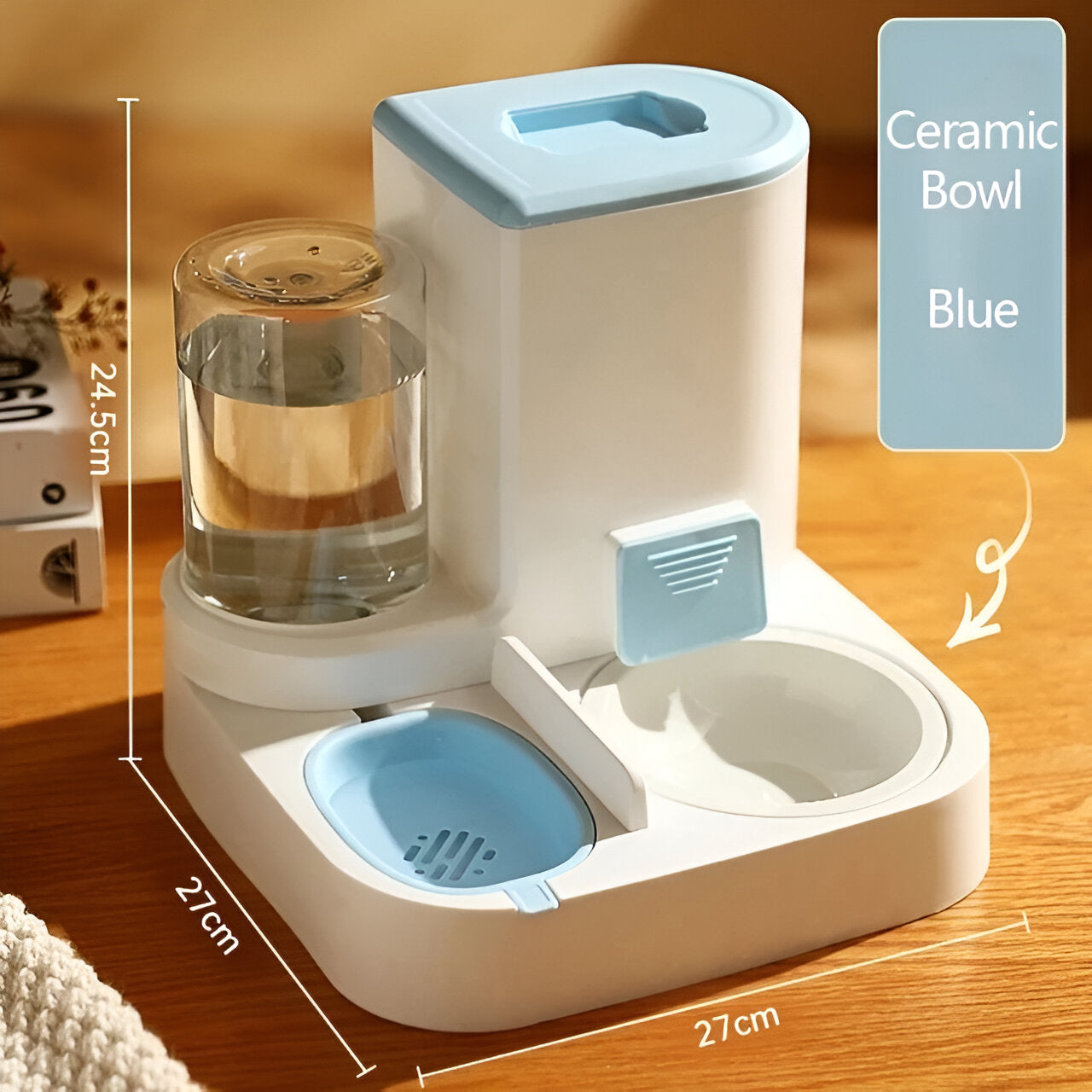 Norvo | Automatisk Kattevannsmatera & Matdispenser med Stor Kapasitet og Enkel Rengjøringsdesign