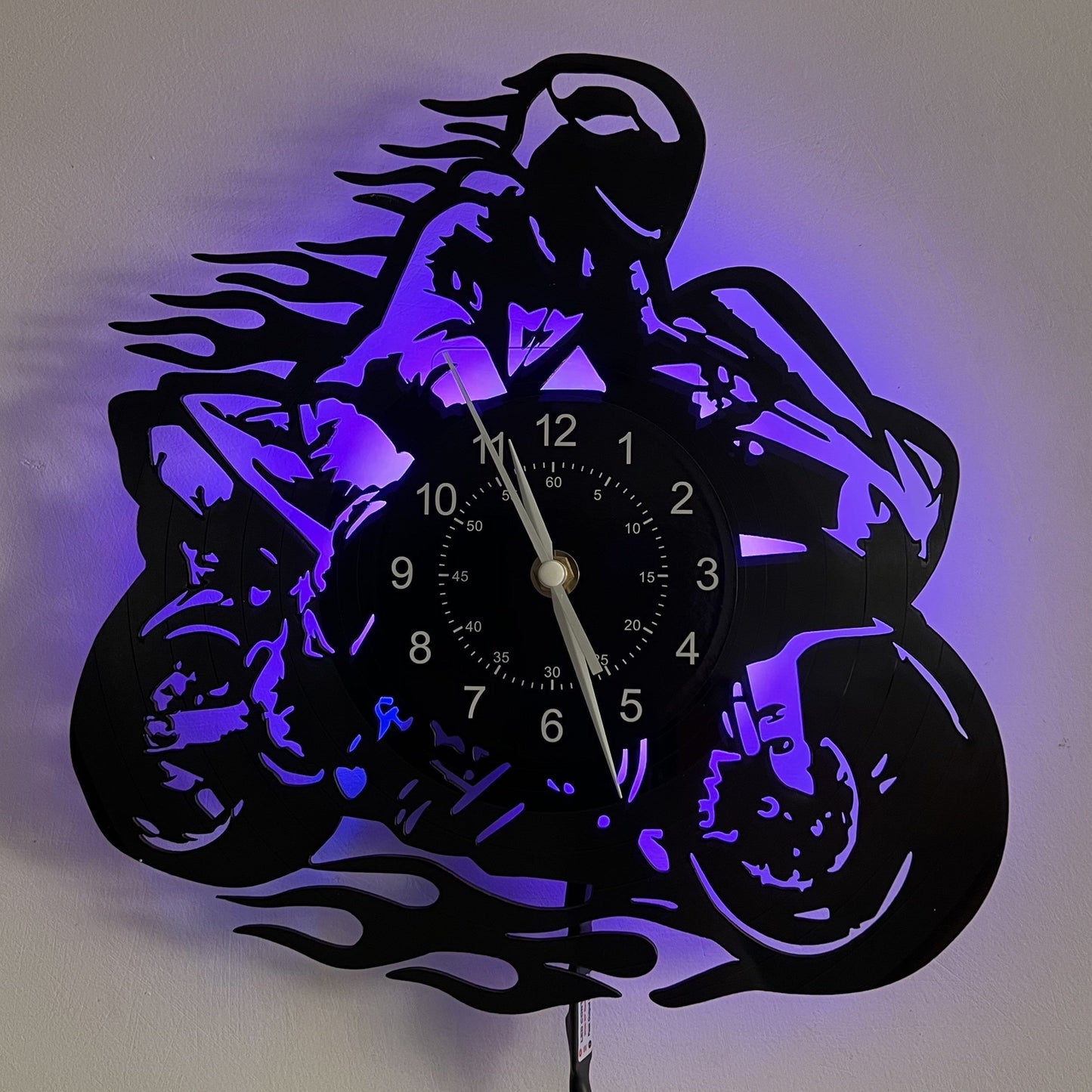 Garduruen vinylveggklokke - Motortema, stil, for stue- og kontorinnredning