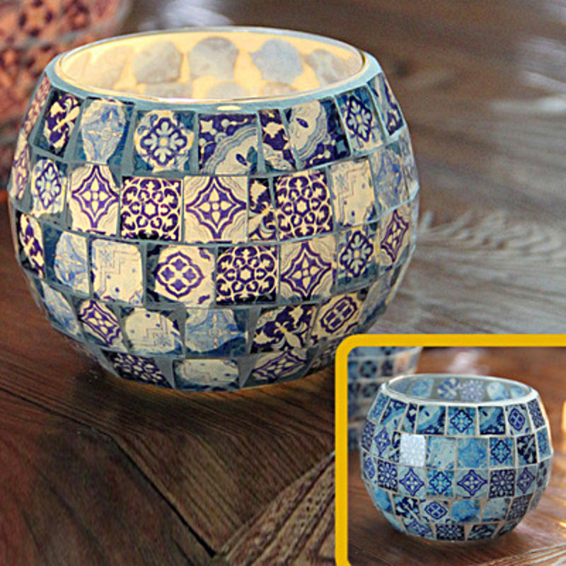 Norvo | Europeisk Retro Glass Mosaic Tealight Holder