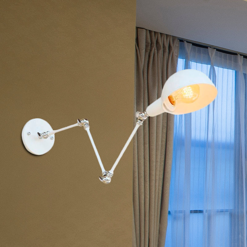 Norvo | 1 Lyspære Vegglampe Retro Stil Svingarm Metall Mini Vegglampe i Hvit for Kontoret