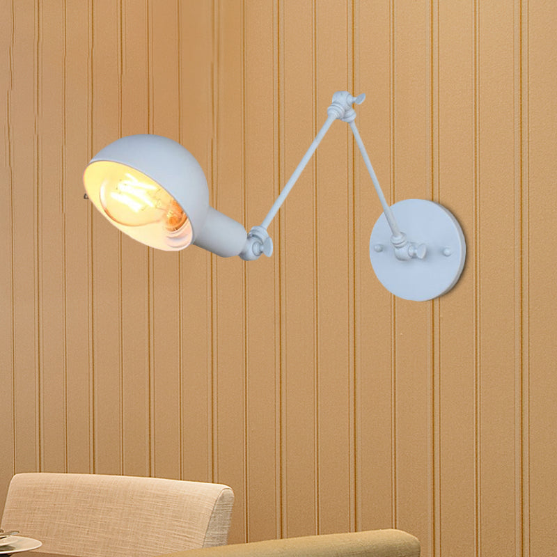 Norvo | 1 Lyspære Vegglampe Retro Stil Svingarm Metall Mini Vegglampe i Hvit for Kontoret