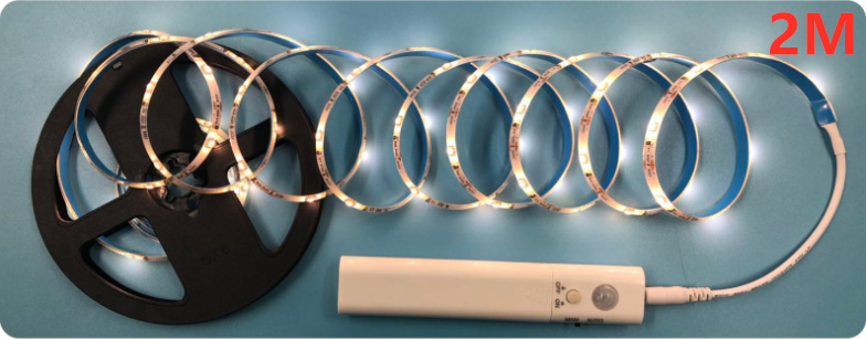 Norvo | LED lysreim med fjernkontroll – 2 meter fleksibel rem for dekorativ belysning i skap og hyller