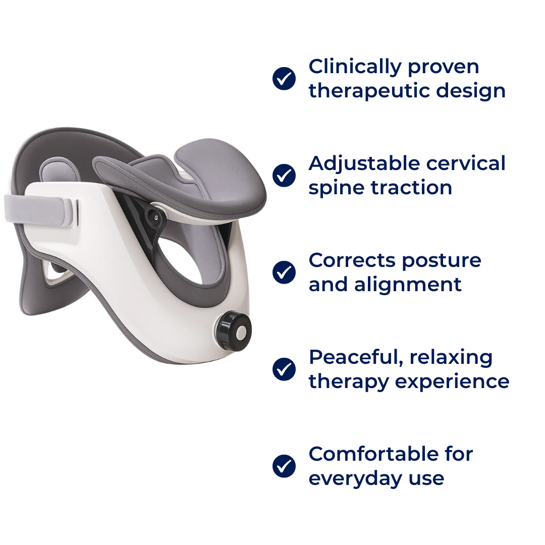 Umiddelbar nakkesmerterelief – Justerbar oppblåsbar pute – Forbedrer holdning – Bruk hjemme og på kontor Norvo