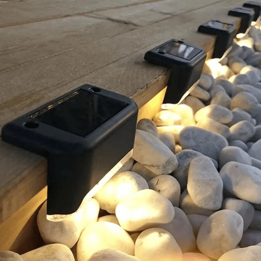 Norvo | Selvklebende sol ute lys - Vanntette veggmonterte LED trinnlamper for hager, terrasser og gangveier