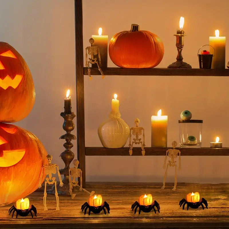 Norvo | ️Halloween Edderkopp Te-lys Spooky Elektrisk Flakkende Kunstige Lys