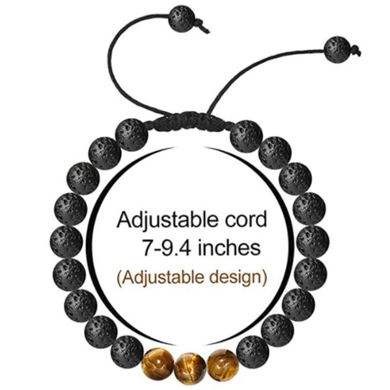 Norvo | Tiger Eye Lava Rock Stone Armbånd