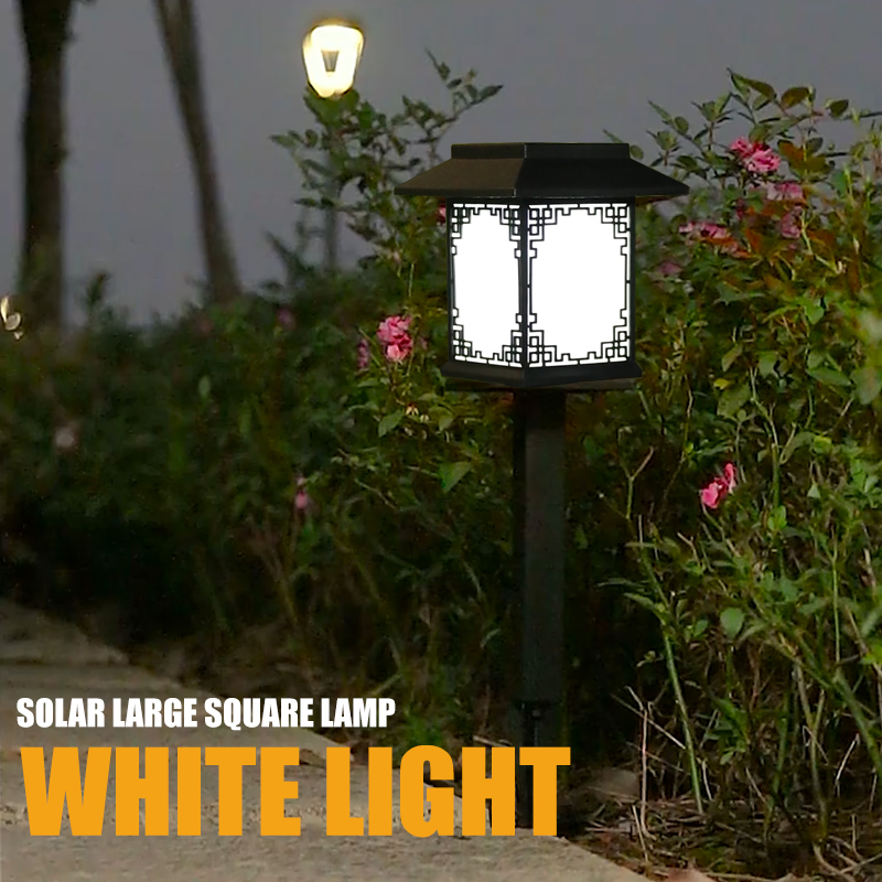 Norvo | Solar LED Hage Lampe – Stor Firkantet Lampe med Varmt Lys og Dobbelt Bruk