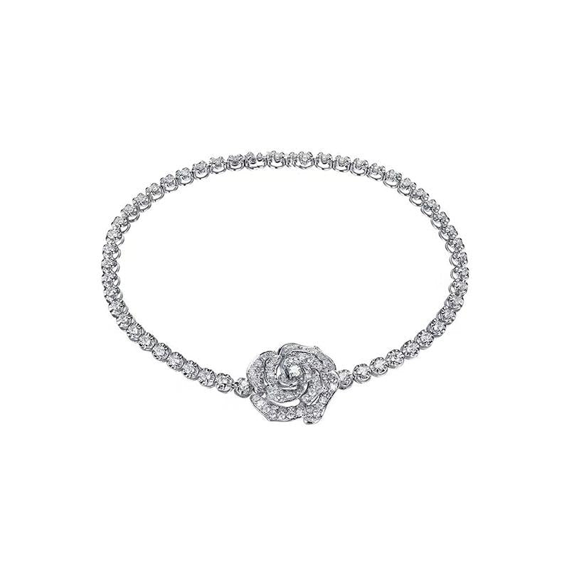 Norvo | Rose Rhinestone Armbånd og Halskjede
