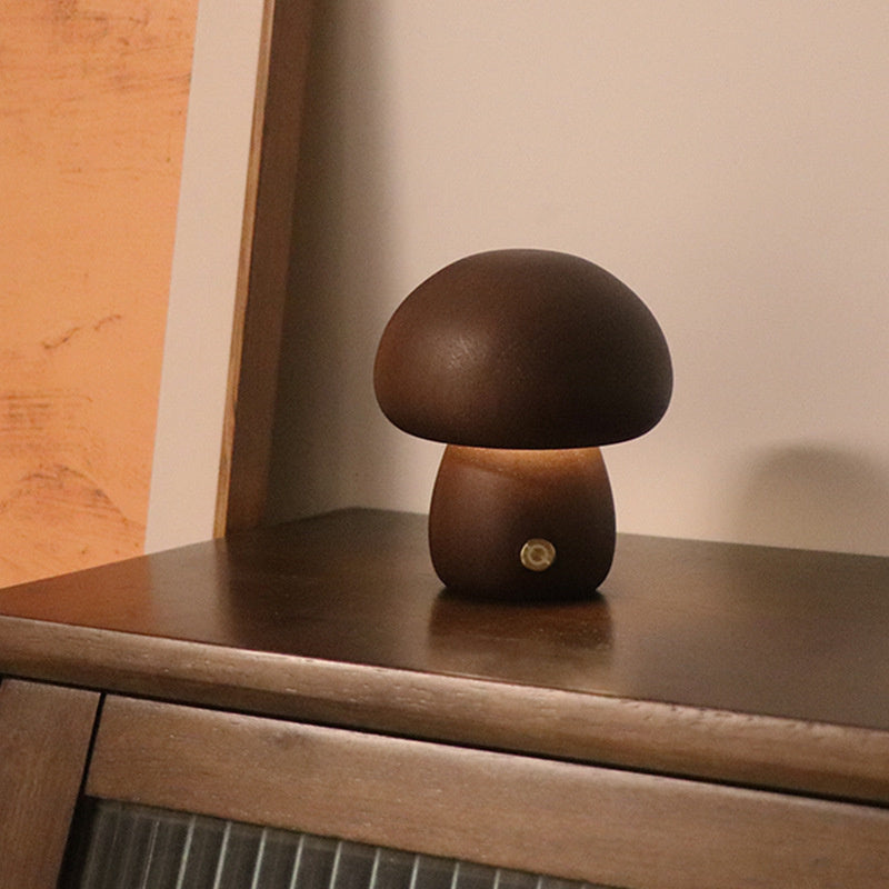 Norvo | Bordlampe i soppstil av tre i vintage-stil