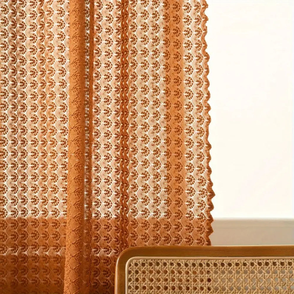 Norvo | Amber Glow Boho Crocheted Gardinpanel
