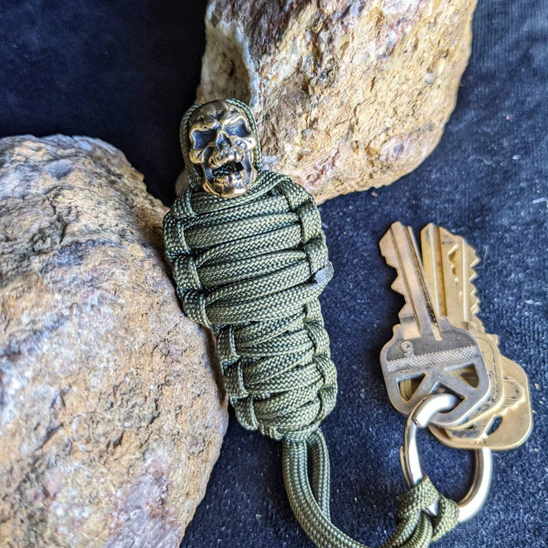 Norvo | Paracord nøkkelring mumie messing hodeskalle