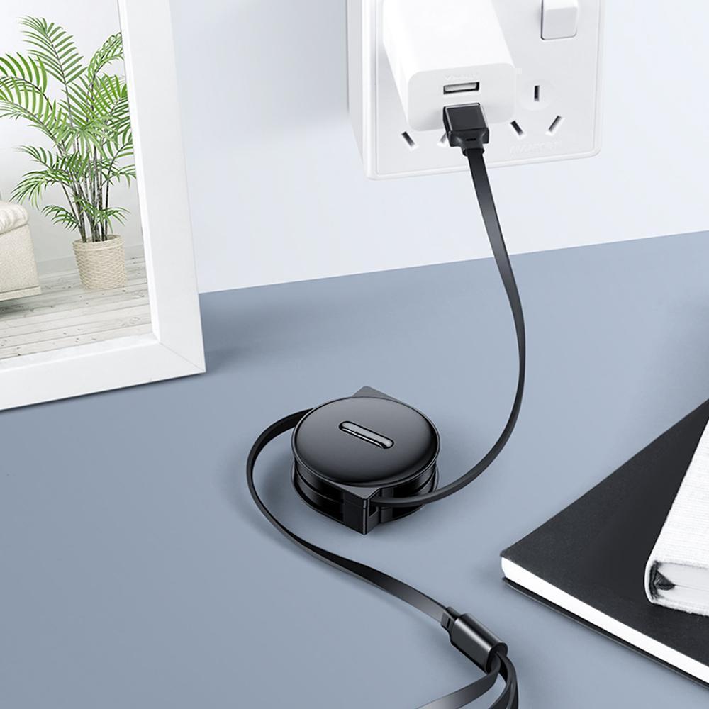 Norvo | 3-1 Uttrekkbar ladekabel for IOS, Micro og Type-c