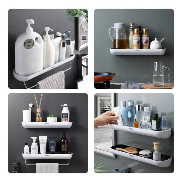 Norvo | 🚿EasyMount lagringshylde til bad - ingen boring kreves