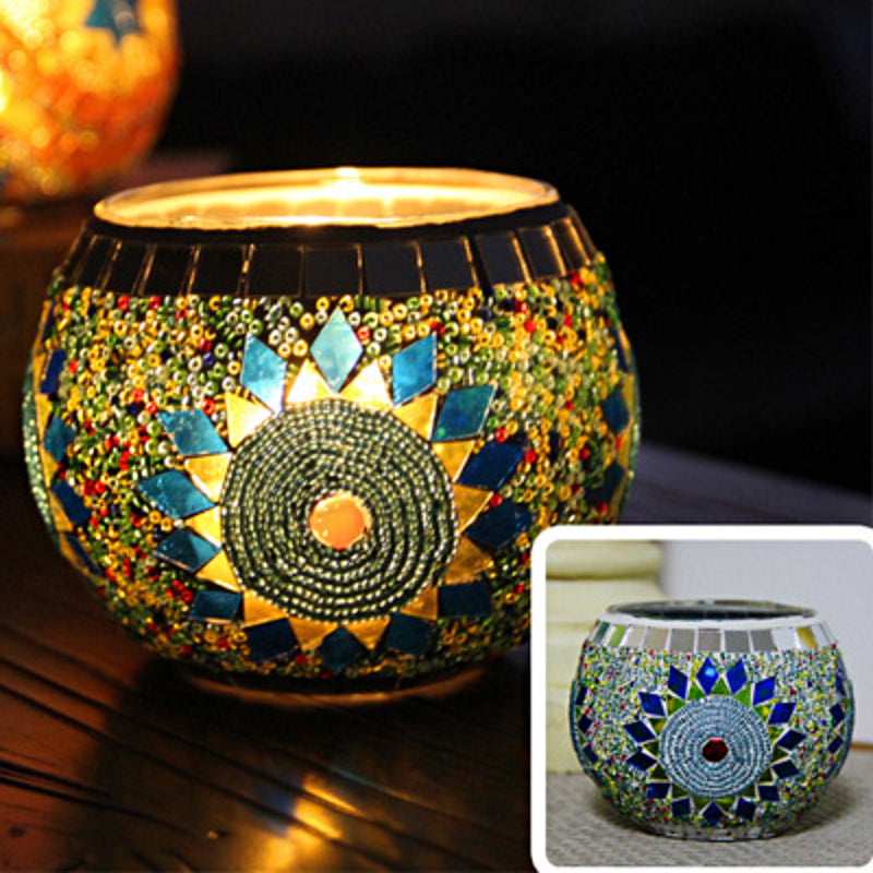 Norvo | Europeisk Retro Glass Mosaic Tealight Holder
