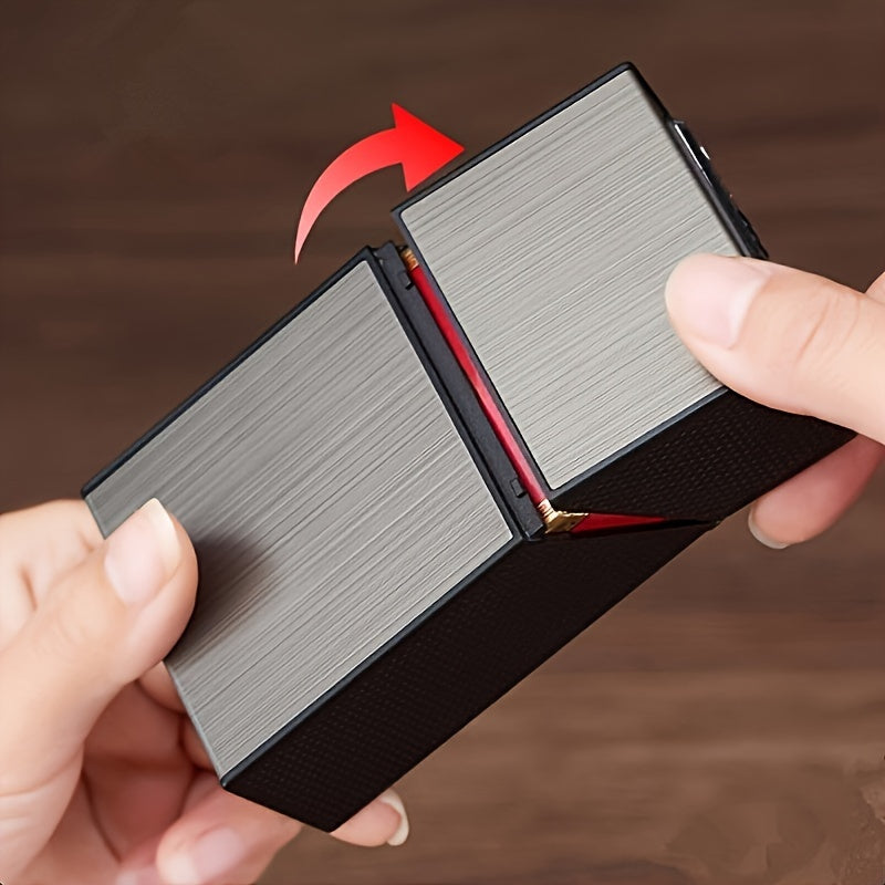 Norvo | 2-i-1 USB oppladbar lighter og sigarettetui - Stilig herre 20-sigarett holder, fuktighetsbestandig og slitesterk