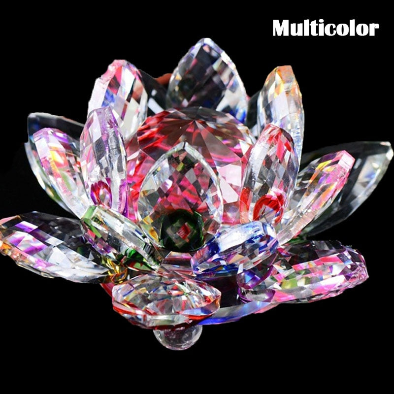 Norvo | 80Mm Kvarts Krystaller Lotusblomst Håndverk Glass Fengshui Ornamenter Helbredende Krystaller Hjem Fest Wicca Dekorasjon Yoga Gaver Suvenir