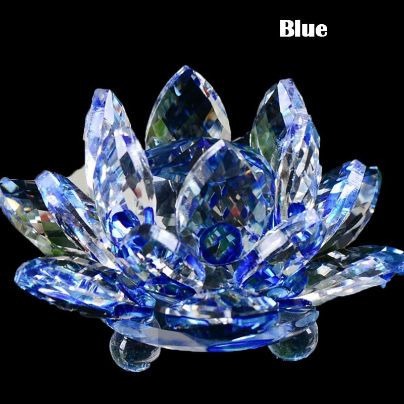 Norvo | 80Mm Kvarts Krystaller Lotusblomst Håndverk Glass Fengshui Ornamenter Helbredende Krystaller Hjem Fest Wicca Dekorasjon Yoga Gaver Suvenir