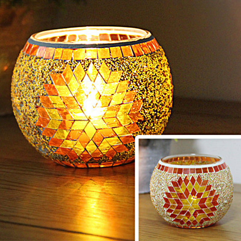 Norvo | Europeisk Retro Glass Mosaic Tealight Holder