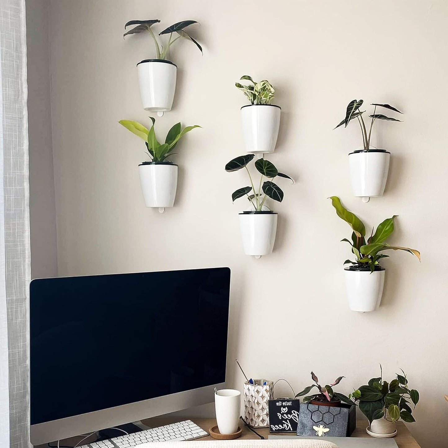 Norvo | Selvvannende hengende planterpotte – Moderne blomsterpotte for veggmontering