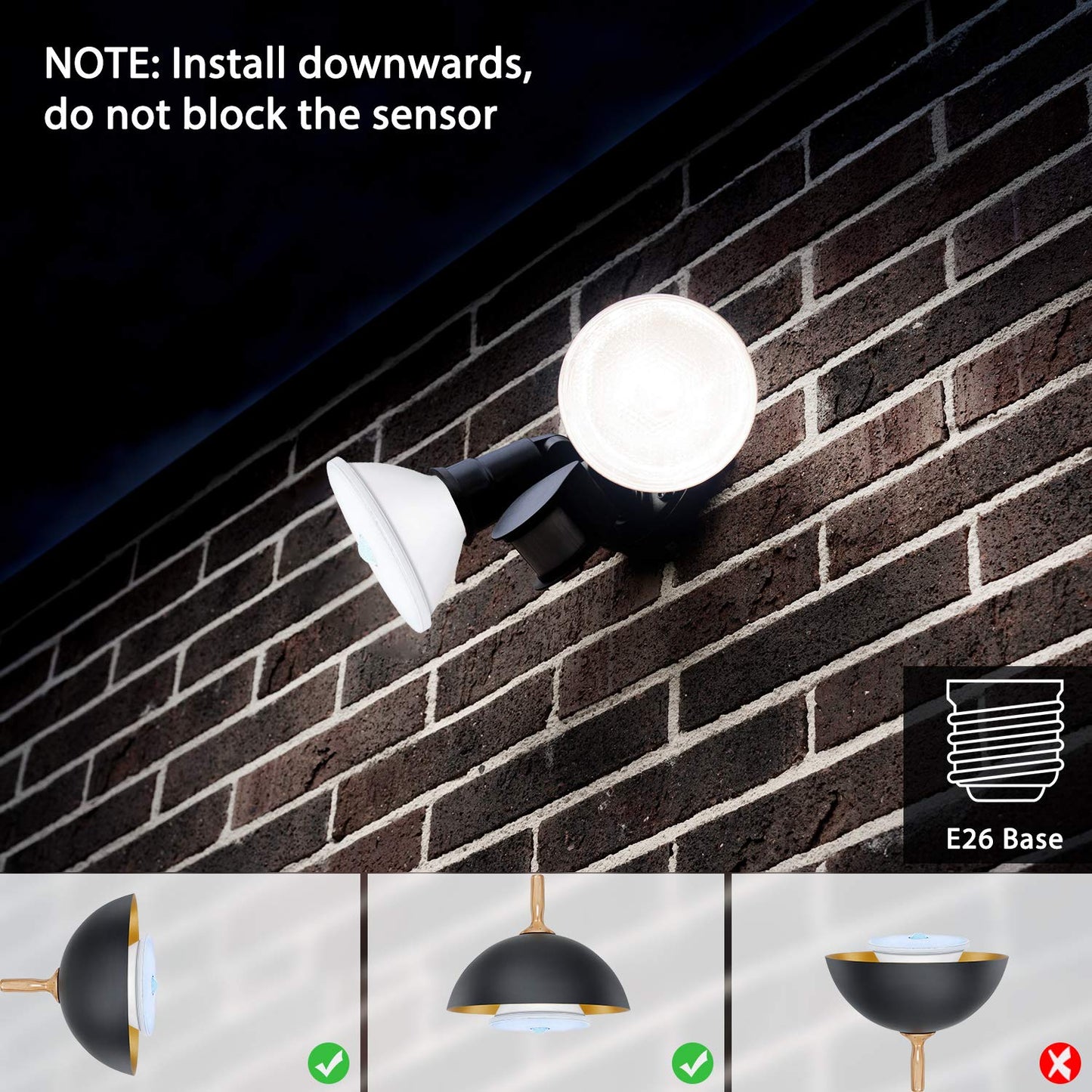 Norvo | Sengled 150W Ekvivalent Led Bevegelsessensor Flomlys Pære, Varm Hvit, 2 Pakke, Vanntett