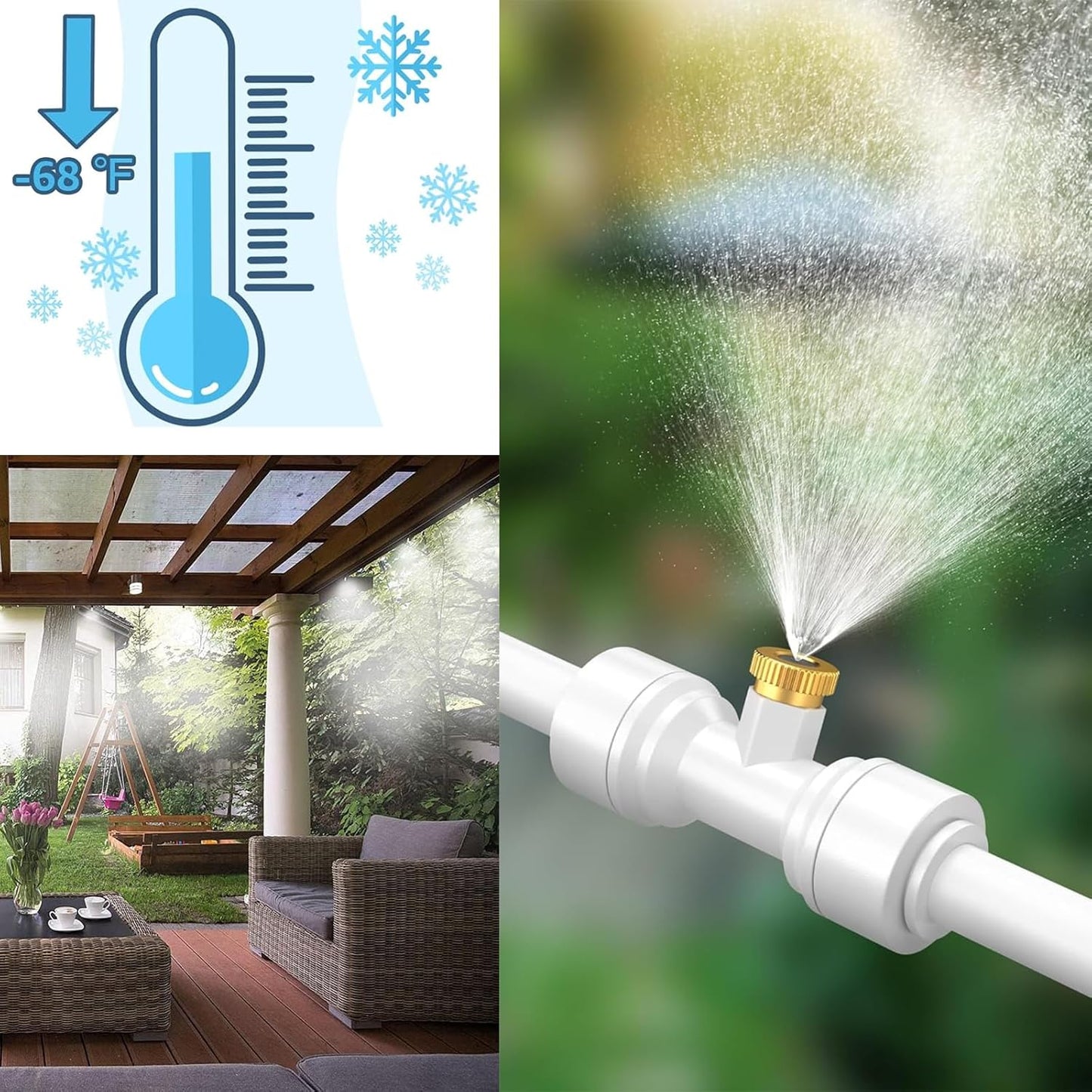 Norvo | Tåkesystem for Terrasse og Hage – Kjølespraysett for Solskjerm og Paviljong