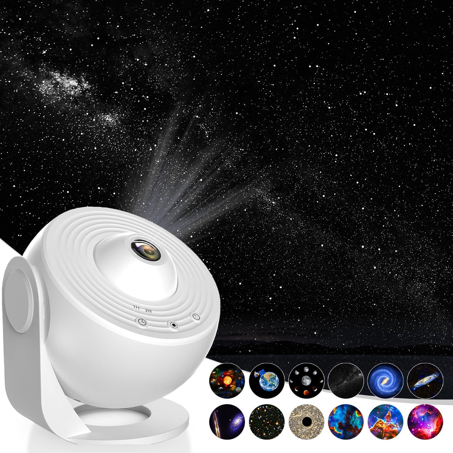Norvo | Syslux Star Prosjektor, Planetarium Prosjektor For Soverom Ultra Klar Galaxy Nattlys Med 4K Utbyttbare 13 Galaxy Plater 360 Grad Rotasjon Ekte Himmellys For Barnerom Fødselsdags Valentinsgave