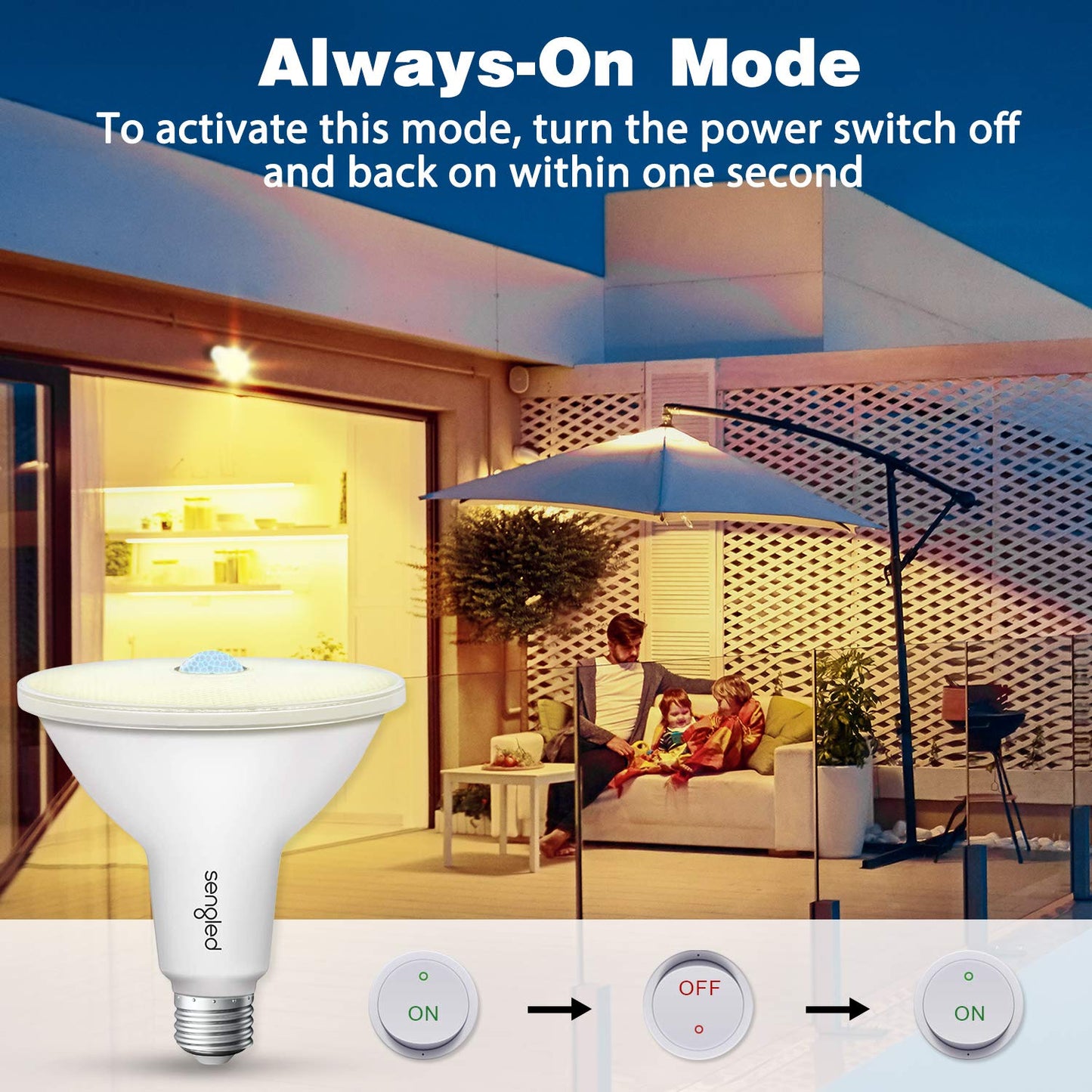 Norvo | Sengled 150W Ekvivalent Led Bevegelsessensor Flomlys Pære, Varm Hvit, 2 Pakke, Vanntett