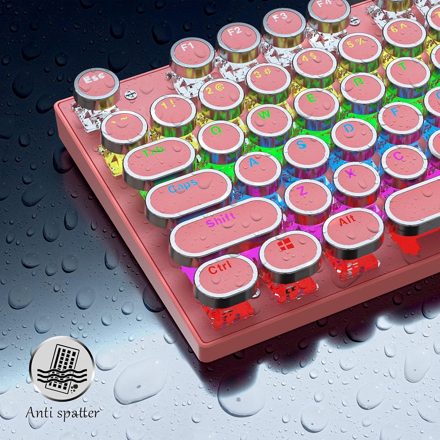 Norvo | 87-Tast Mekanisk Gaming Tastatur RGB Bakgrunnsbelyst Blå Bryter