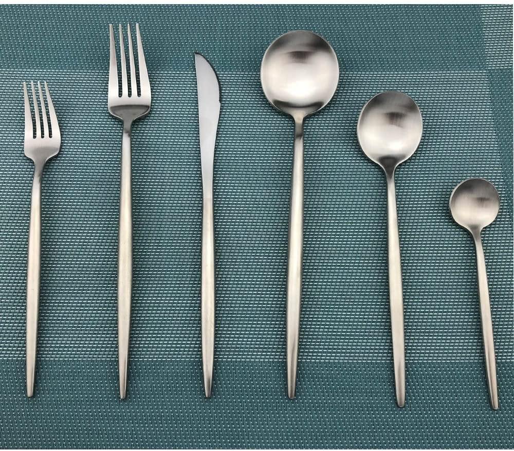 Norvo | Torin 36-piece minimalist flatware set – Premium stainless steel cutlery with matte finish