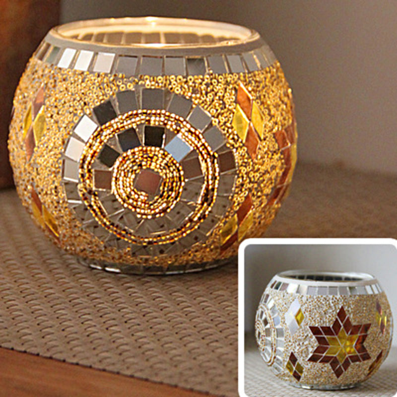 Norvo | Europeisk Retro Glass Mosaic Tealight Holder