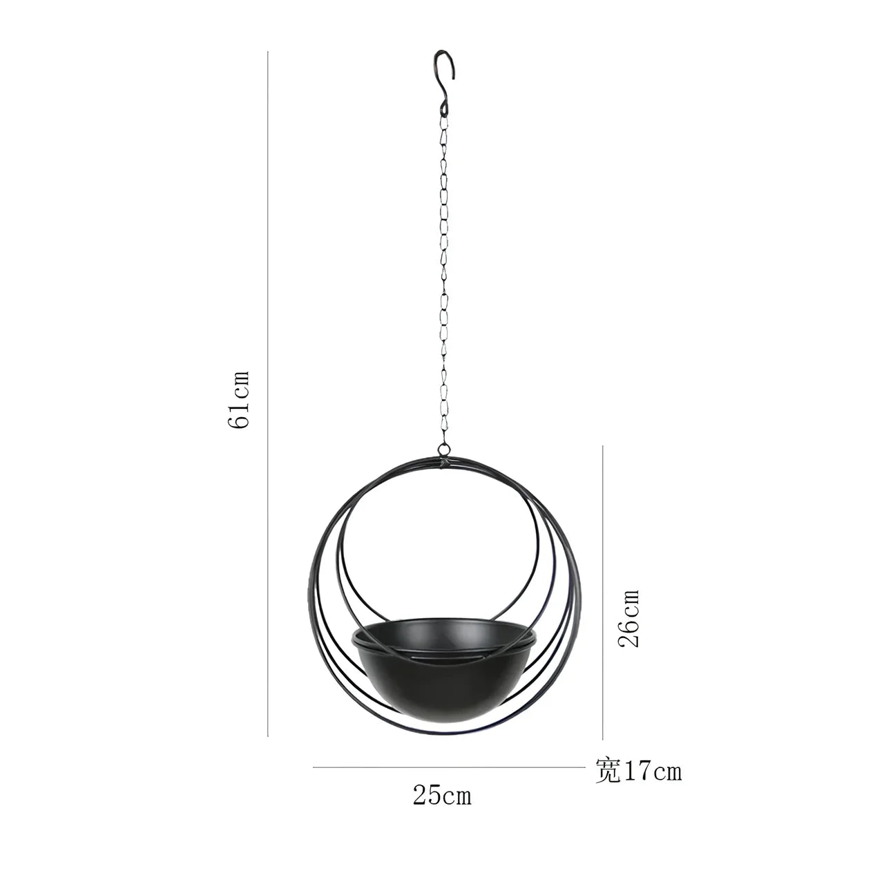Norvo | Dekorativ jernhengende blomsterkrukke - Svingende veggplantekurv for hjemmet