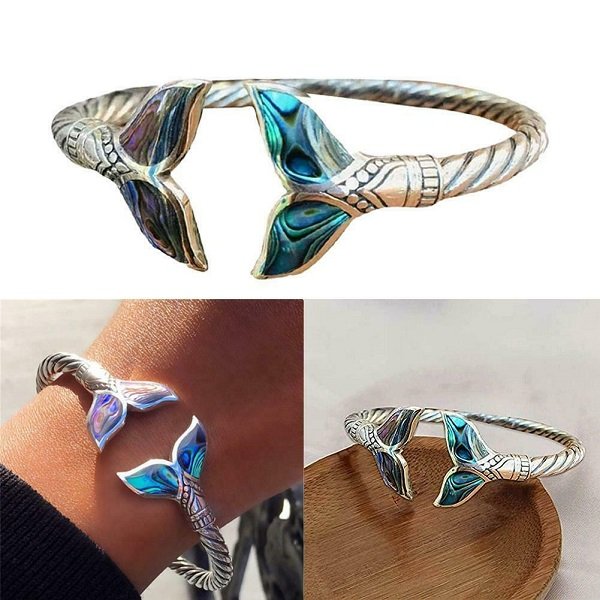 Norvo | Abalone Shell Havfrue Hale SS Bangle Armbånd