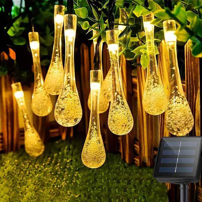 Norvo | Solar LED Lyskjeder – Fargerike Dråpe Lys for Hage, Terrasse og Dekorasjon