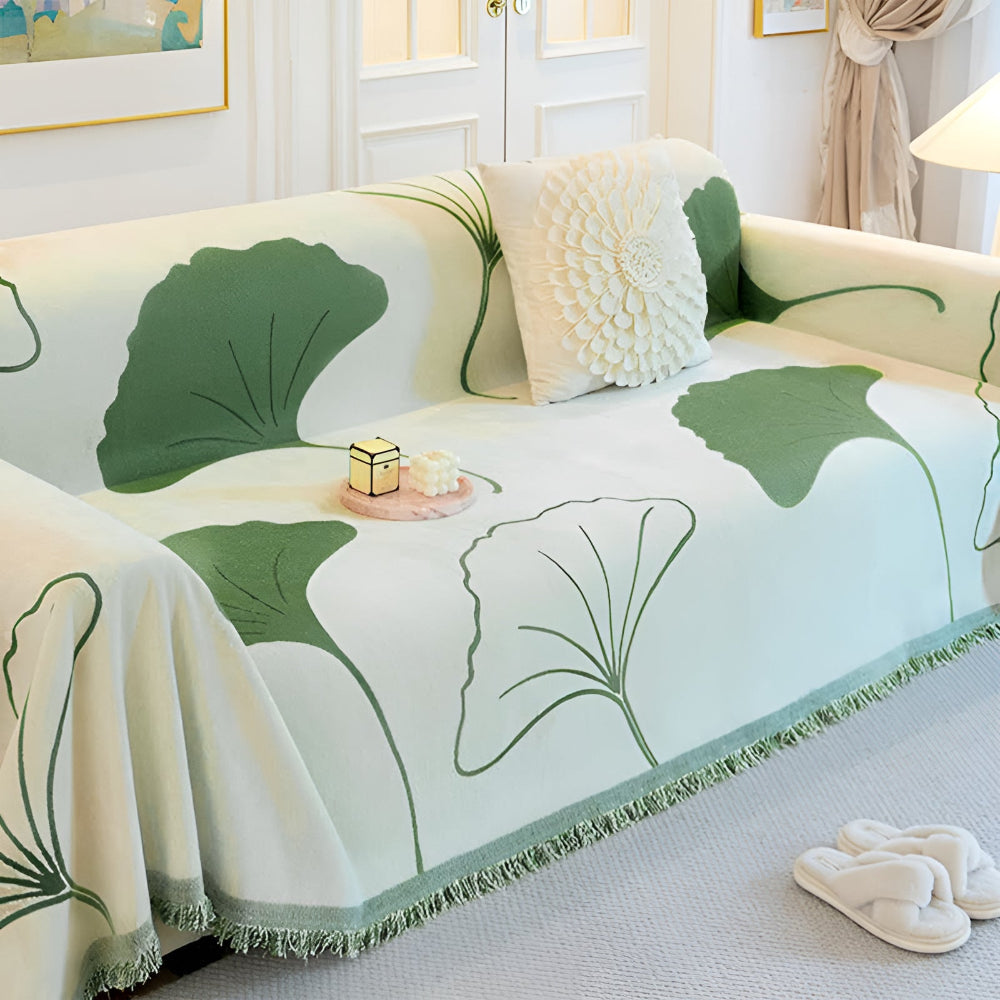 Norvo | Pastoral Stil Ginkgo Blad Sofa Trekk