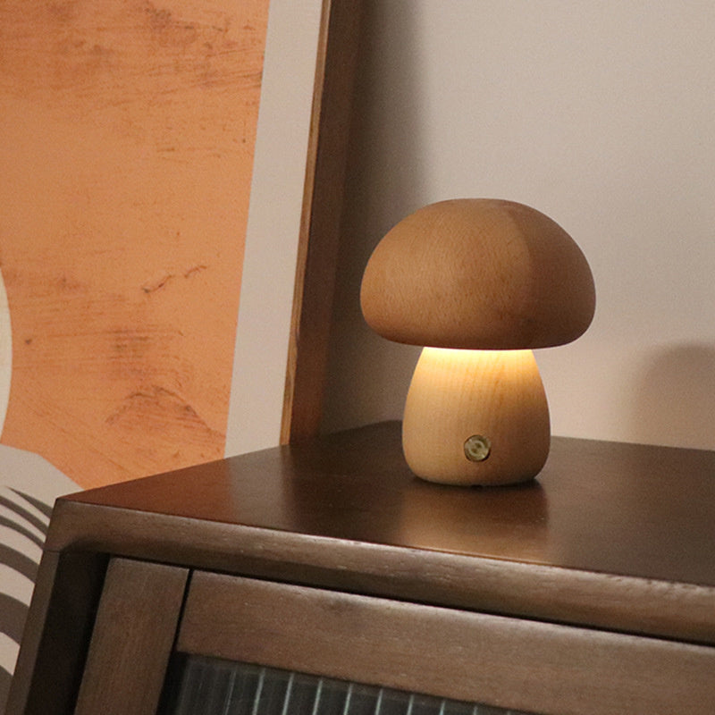 Norvo | Bordlampe i soppstil av tre i vintage-stil
