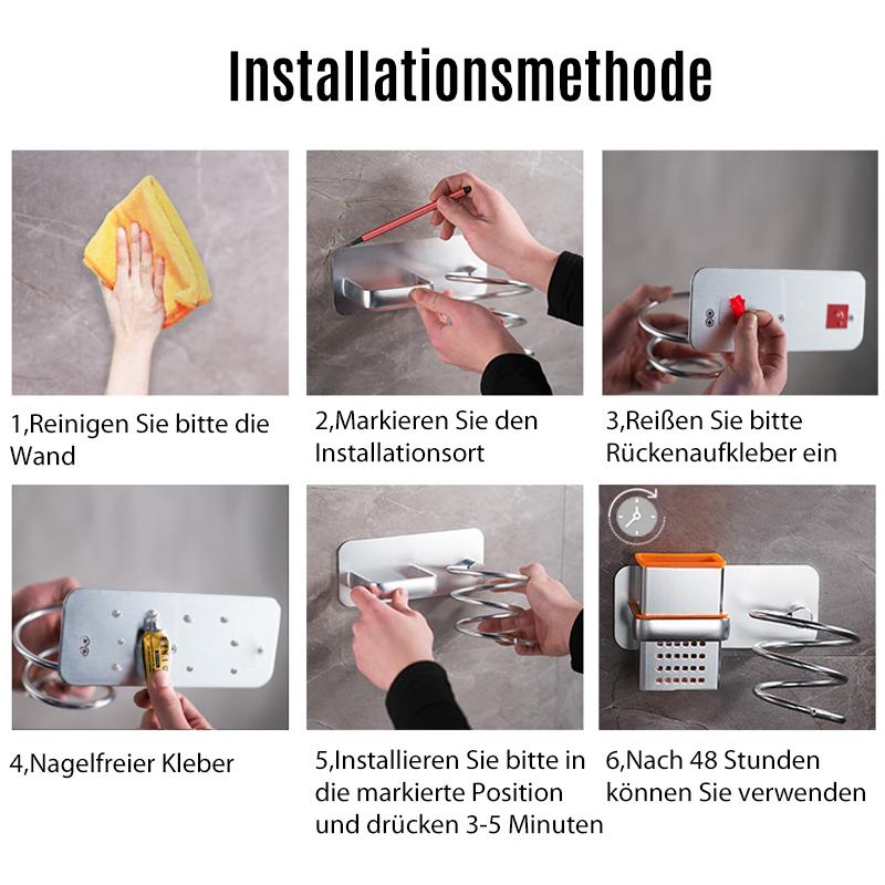 Norvo | Bad Aluminium multifunksjonell hårføner holder