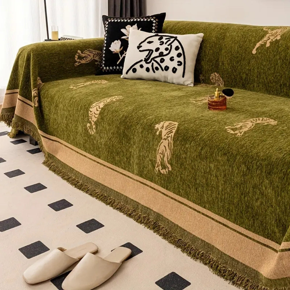 Norvo | Safari Tiger Chenille Sofa Cover