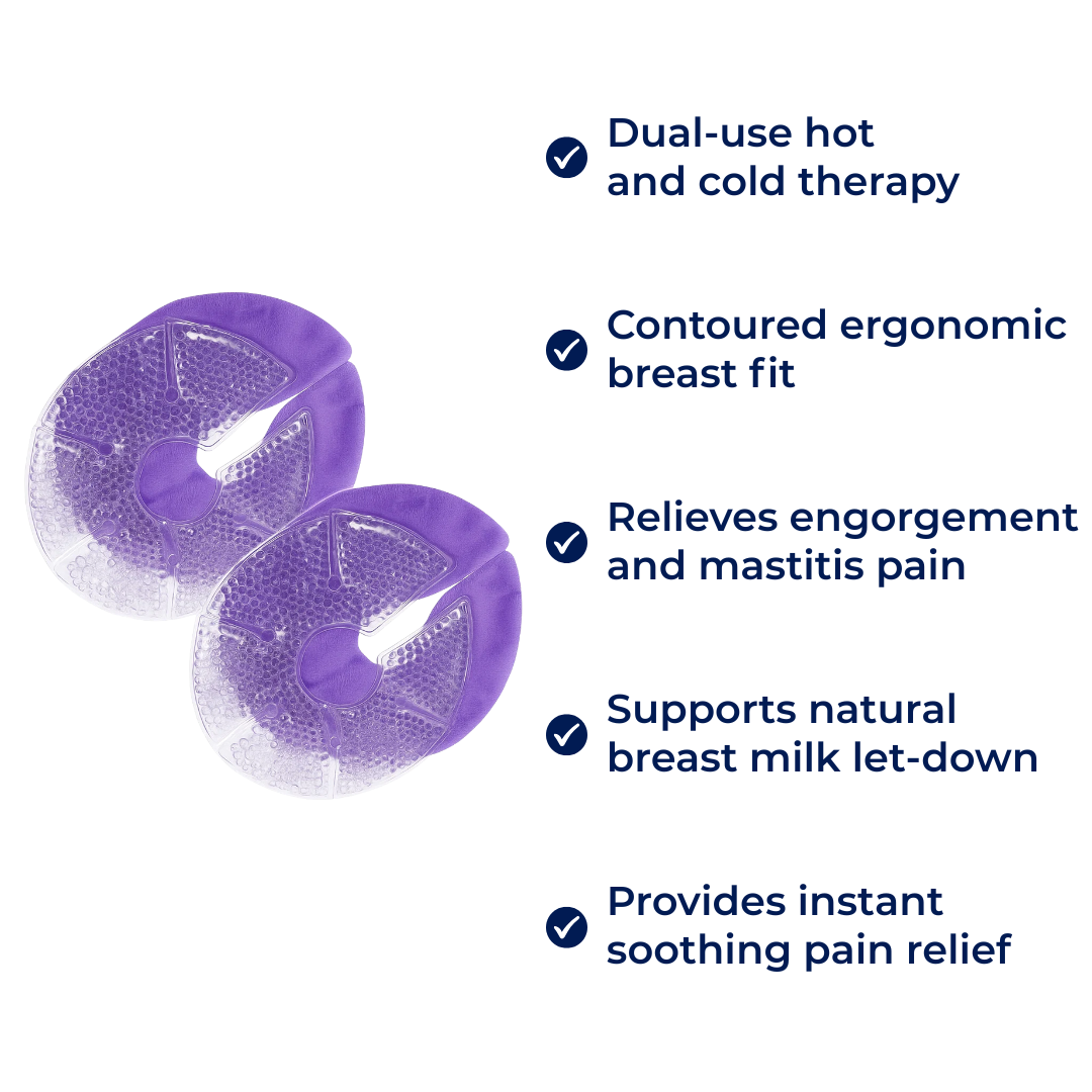 Engorgement Relief – Hot & Cold Contoured Gel Design – Comfort & Pain Relief for Nursing Mums Norvo