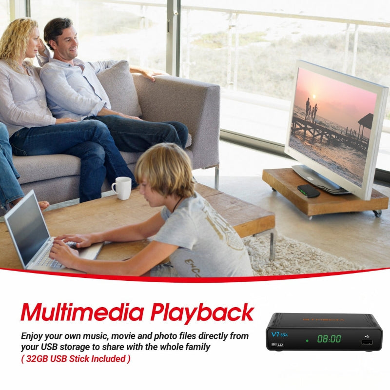Norvo | V7 S5X Freeview Box Recorder – HD TV Opptaksenhet med innebygd Freeview