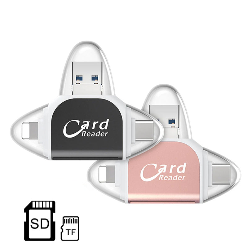 Norvo | Multi-Port 4 i 1 Universell SD TF Kortleser