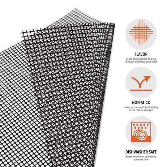 Norvo | Teflon Non-stick BBQ Grill Mesh Mat for gjenbrukbar rengjøring