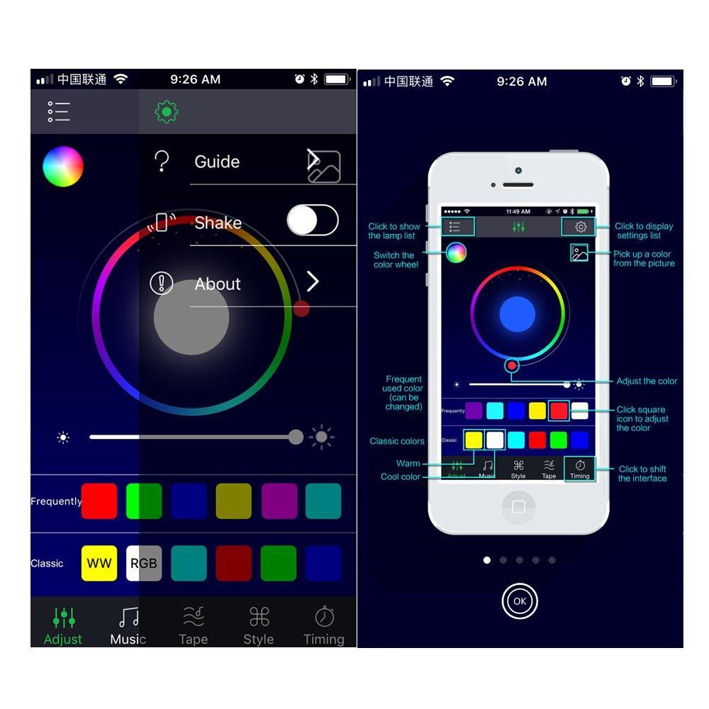 Norvo | 5 i 1 6.2M RGB LED Lys Lyd Aktiv Bil Interiør Lys
