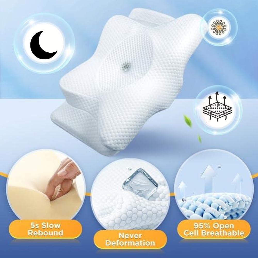 Norvo | Pute for Side & Back Sleepers – Ortopedisk Minne Skum Pute for Nakke & Skulder Smerte Lindring og Perfekt Søvn Justering